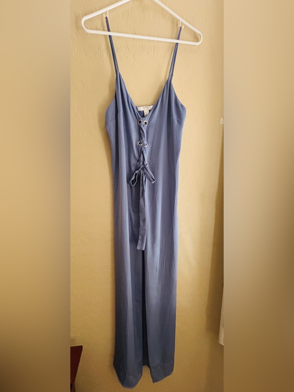 Forever 21 Slate Blue Lace-Up Maxi Dress ~ Women’s Medium